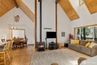 Open living space adjacent to the kitchen is perfect for entertaining.