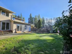 fully fenced back yard