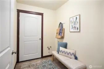 Hallway to attached 2 car garage