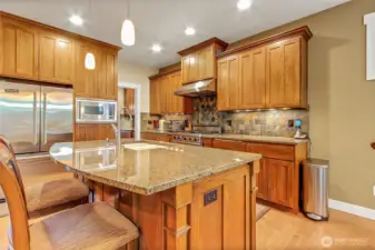 Gourmet kitchen with granite counter top.