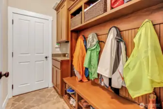 Custom built mudroom.