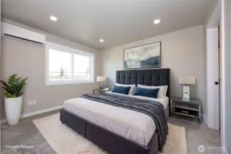 Primary suite virtually staged