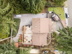 Great aerial view of the home showcasing the lot.