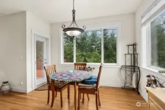 Kitchen nook, back on homes faces East.
