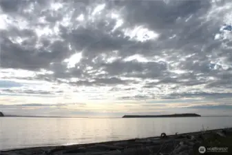 Lovely place to watch the sunset on the community beach