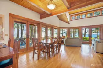 Entertaining will be a delight in this large great room with walls of windows to take in the magnificent western views of the water and sunset.
