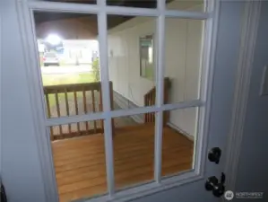 looking out the door from laundry/mud room.