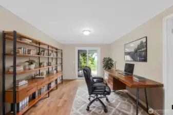 Virtually staged flex space downstairs