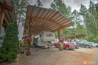 15 HEMLOCK RV SITE WITH SHED, WASHER/DRYER/UTILITY SINK, PATIO FURNITURE WITH FIRE TABLE.  120 GALLON IN GROUND PROPANE TANK.