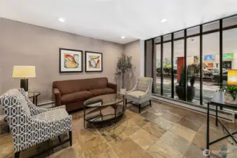 Secure lobby entrance.