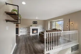 Living room with cozy gas fireplace