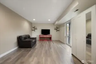 Family room leads to covered patio