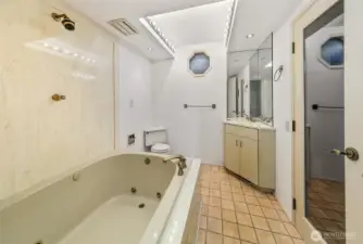 Downstairs Bathroom jetted tub with sauna