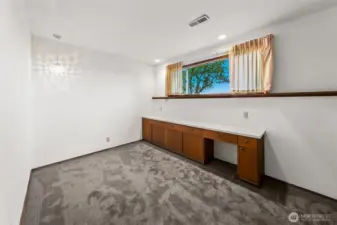 Bedroom 4 with timepiece light fixture/ new carpet