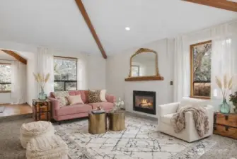 Virtual staged living room