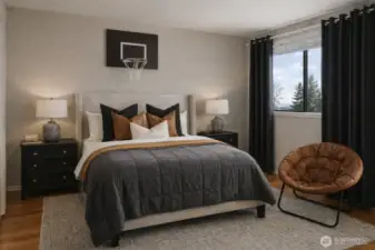 virtually staged bedroom