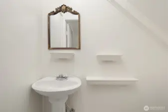 Half bath in lower level.