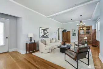 Living area virtually staged