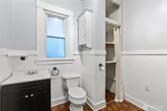 Bathroom with built-in storage