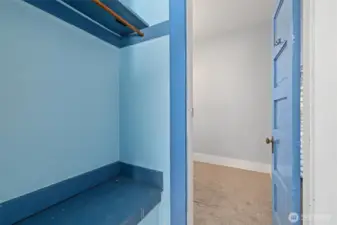 Hallway space with built-in storage