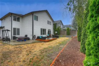 Tons of side yard space and beautiful views of Mt. Rainier from this side of the home.