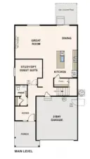 Disclaimer – Main Floor – Marketing rendering of floor plan, illustrative purposes only – may vary per location.