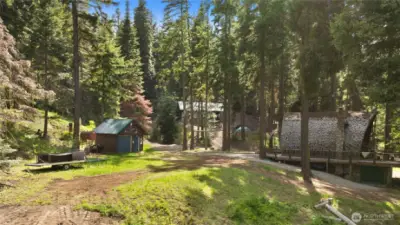 Large flat lot to enjoy. Or have extra room for friends with campers and motorhomes.