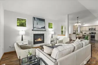 Gas fireplace in the living room.