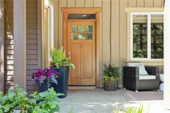 Classic Craftsman Front door invites you in.