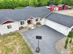 Pass through garage to connect to the outbuildings
