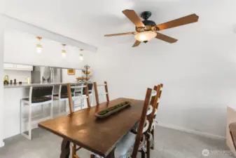 Dining area and kitchen eating space.