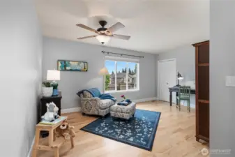 This spacious second bedroom boasts large double closets and feels like a second primary suite! Versatile enough to serve as a family room, office, or all three!