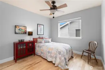 4th bedroom is cozy and inviting with large closet.