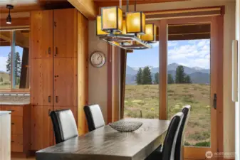 Dine with views of the Sawtooth Mountains.