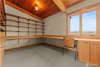 Adjacent to the primary bedroom, the "small" office offers a quiet place to focus. Leave it as it is, or remove the built-ins to return it to it's permitted status as a bedroom!