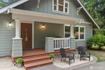 Country front porch welcomes you in.