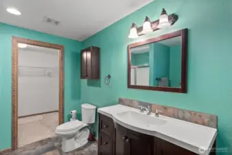 Primary bath with separate tub-shower.