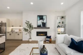 Living Room w/ Gas Fireplace.
