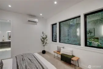 The Primary Bedroom looks out on the foot hills of Lookout Mountain.