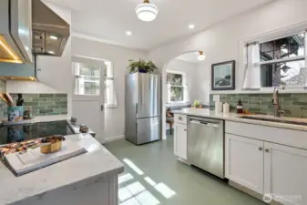 plenty of counter space for creative cooking . ..