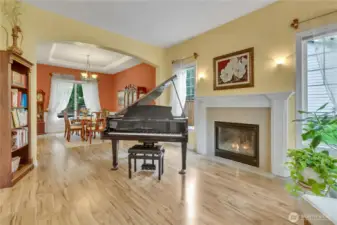 Formal Living room with cozy gas fireplace.