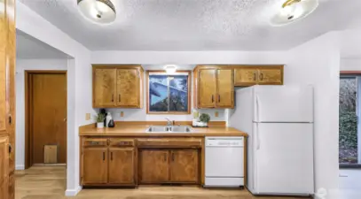 Laundry room and garage access just off of the kitchen.