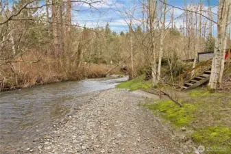 Issaquah Creek flowing through the lower portion of the property.