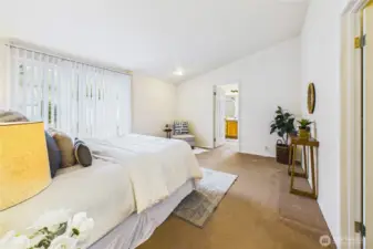 Huge airy primary bedroom.