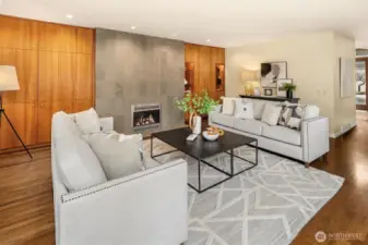 Don't miss the cleverly concealed TV wall.