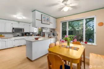 Eat-in nook is cozy and perfect for casual meals.