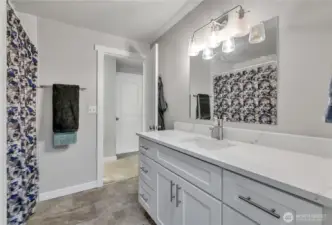 Gorgeous Upper full bath adjoins to primary bedroom