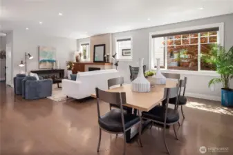 Looking across the main living area there are multiple options for furniture arrangements and living styles.