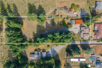 Incredible oasis on nearly 2 level acres, bordered by a tree farm on two sides!