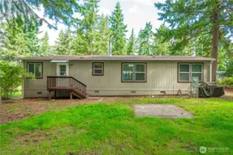Concrete pad in back